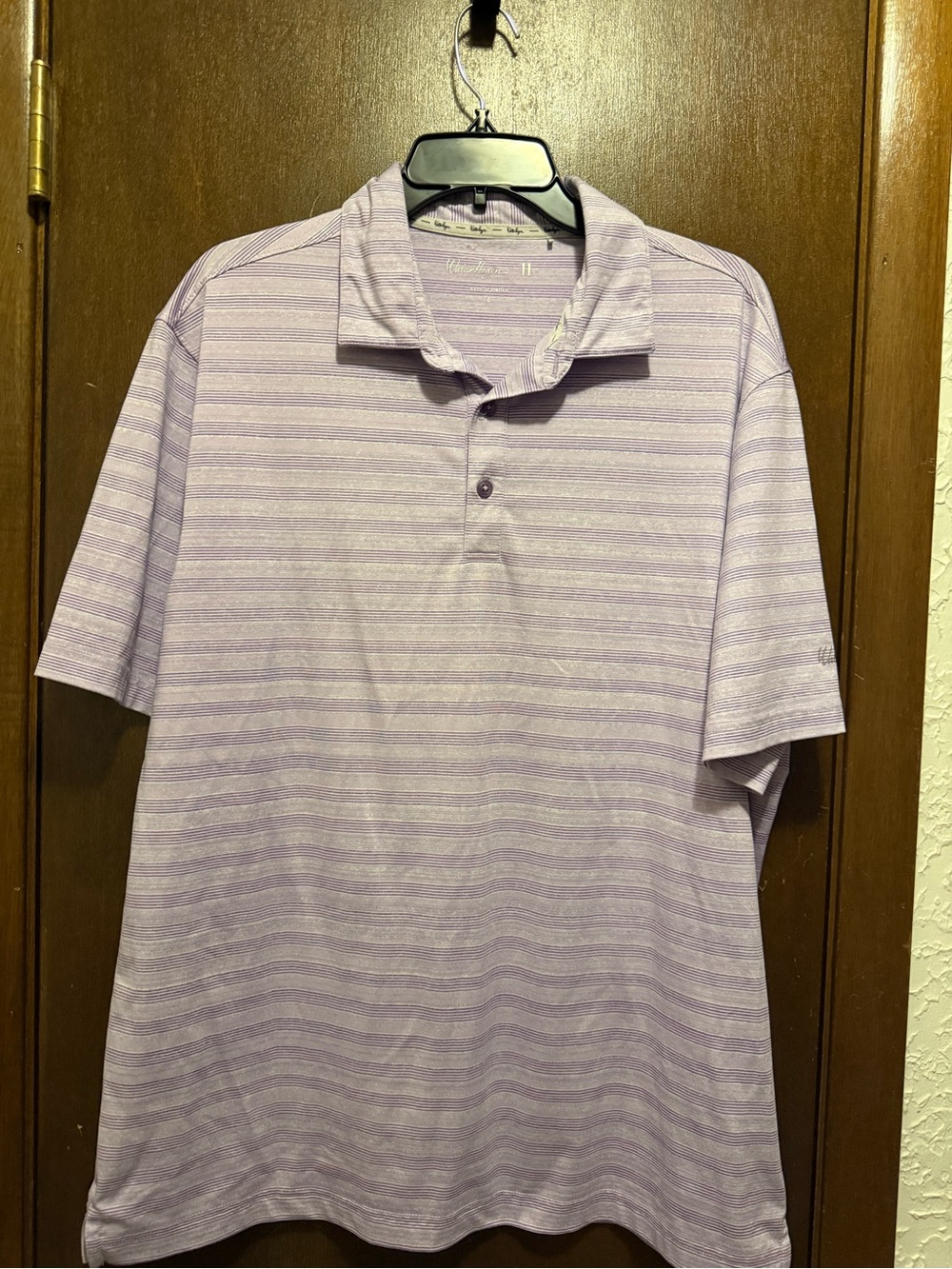 Men's Lavender Striped Polo Shirt Walter Hagen